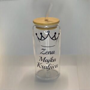 Trinkglas mit Bambusdeckel