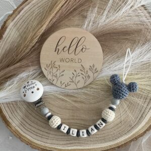 Nuggikette grau | weiss